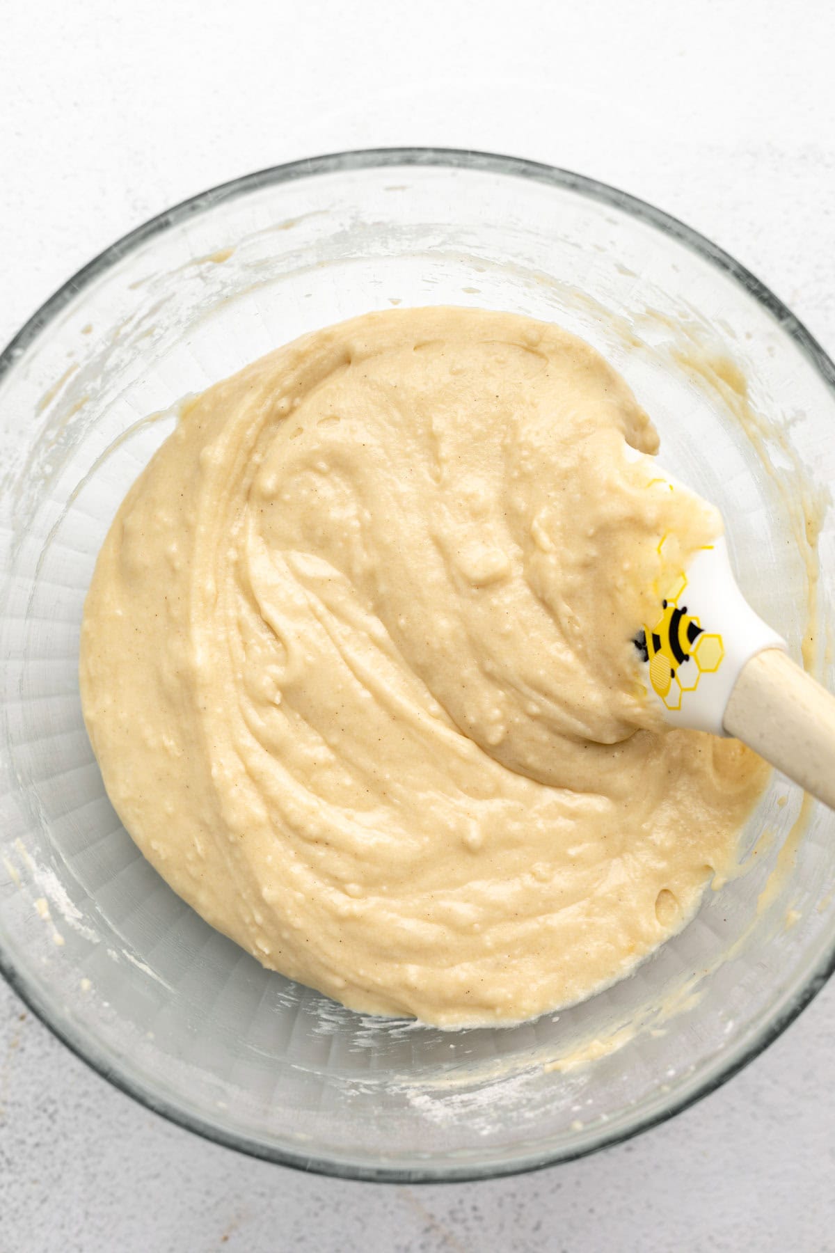 cake batter in a mixing bowl