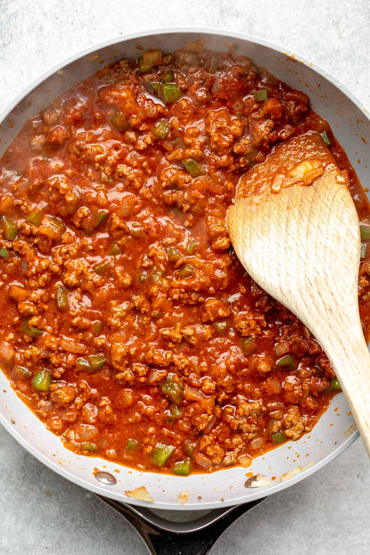 all ingredient simmering in the skillet