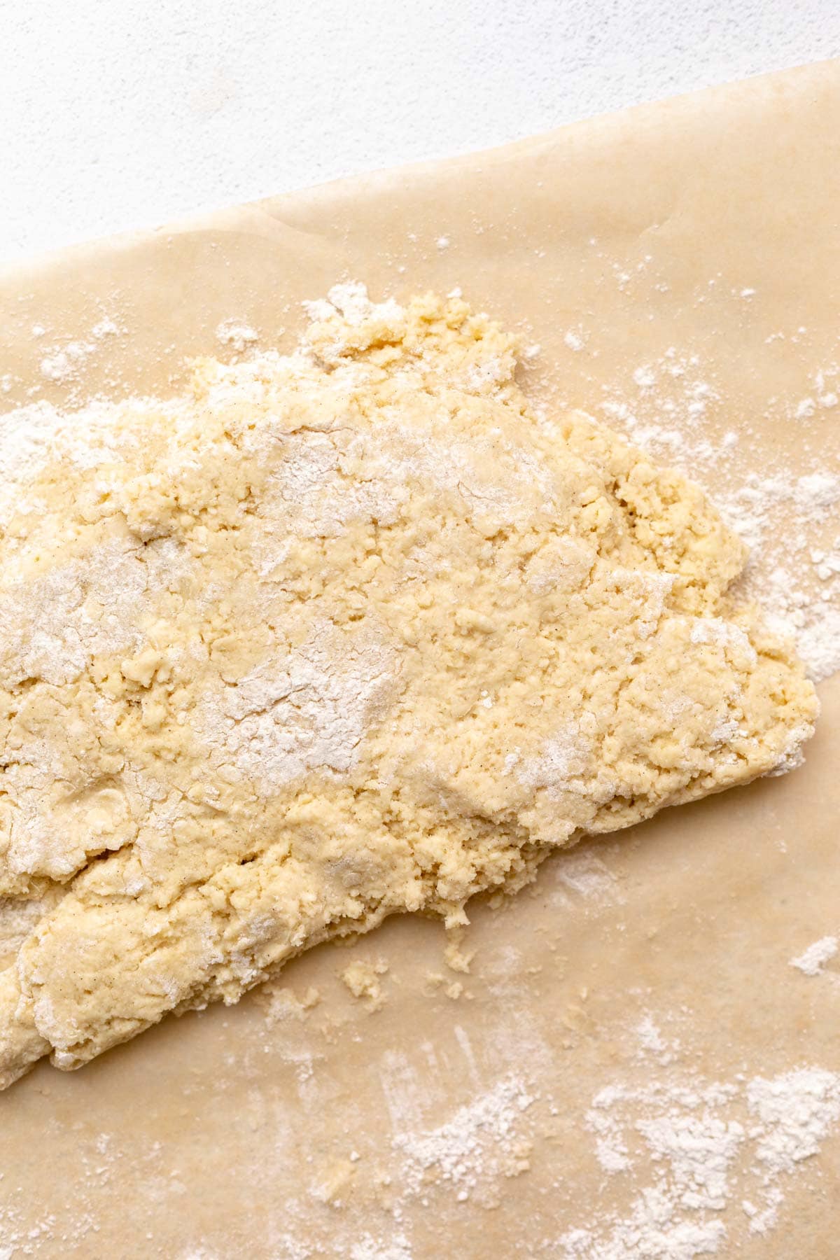 dough rolled out before cutting