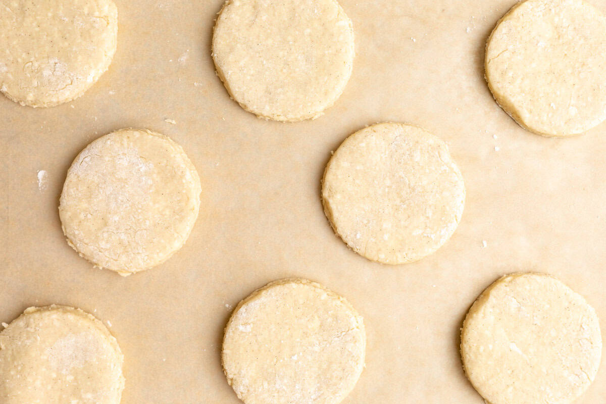 shortcakes cut out before going in the oven