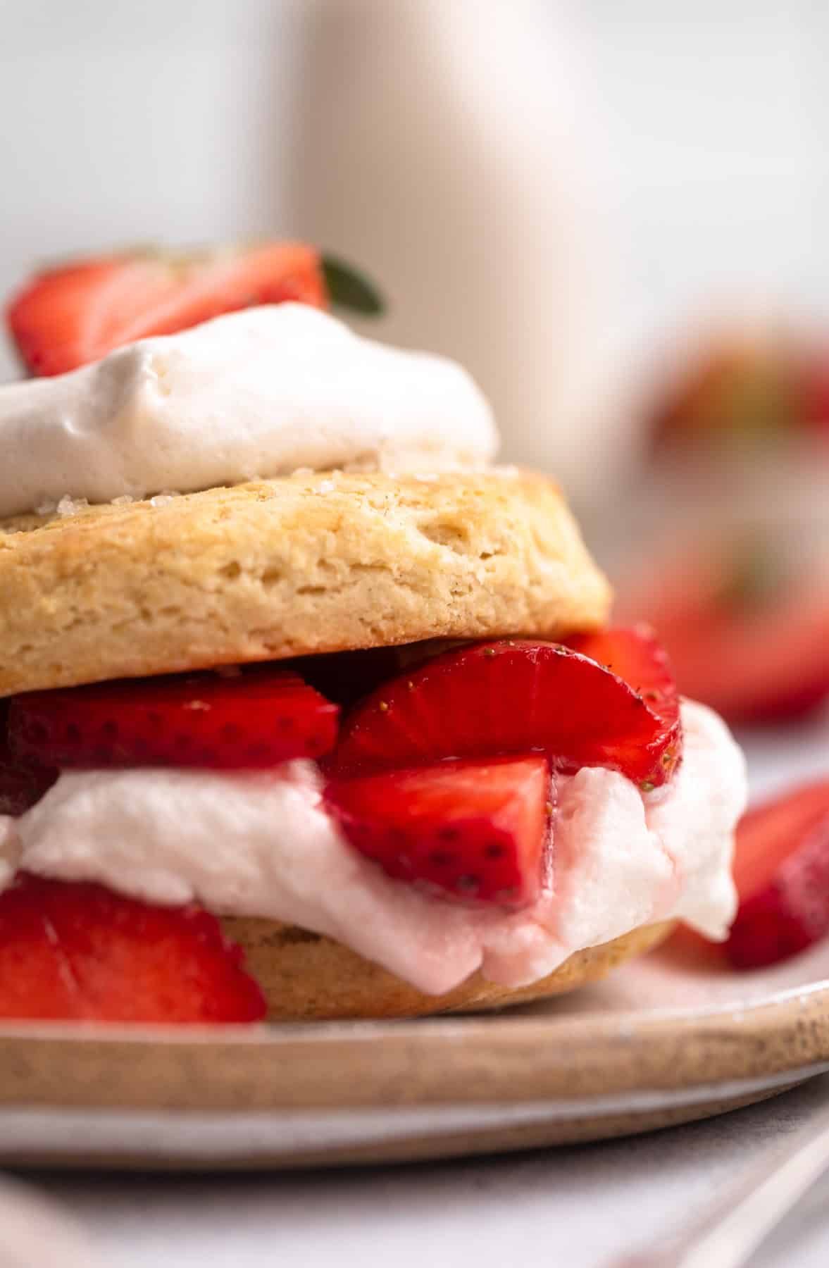 gluten free strawberry shortcake with homemade whipped cream