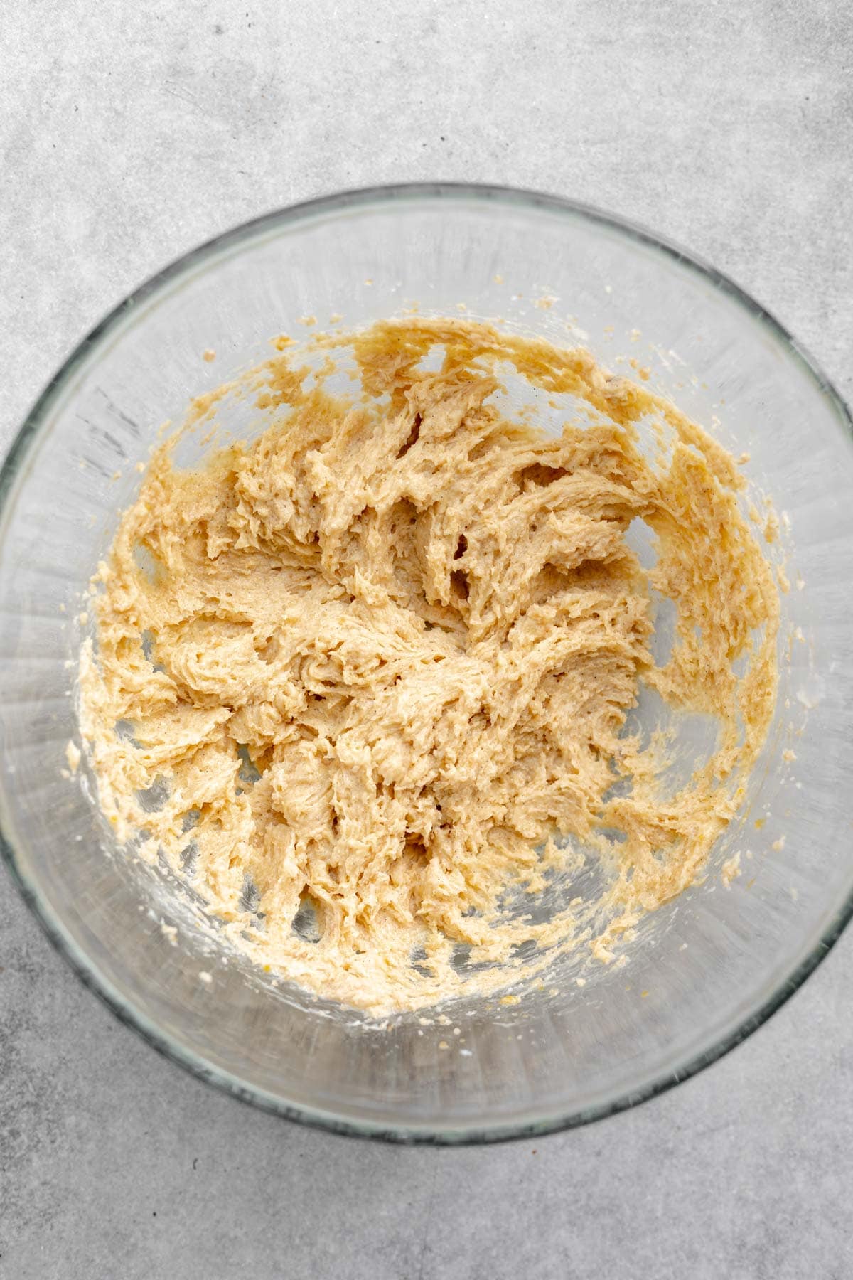 wet ingredients in a glass bowl