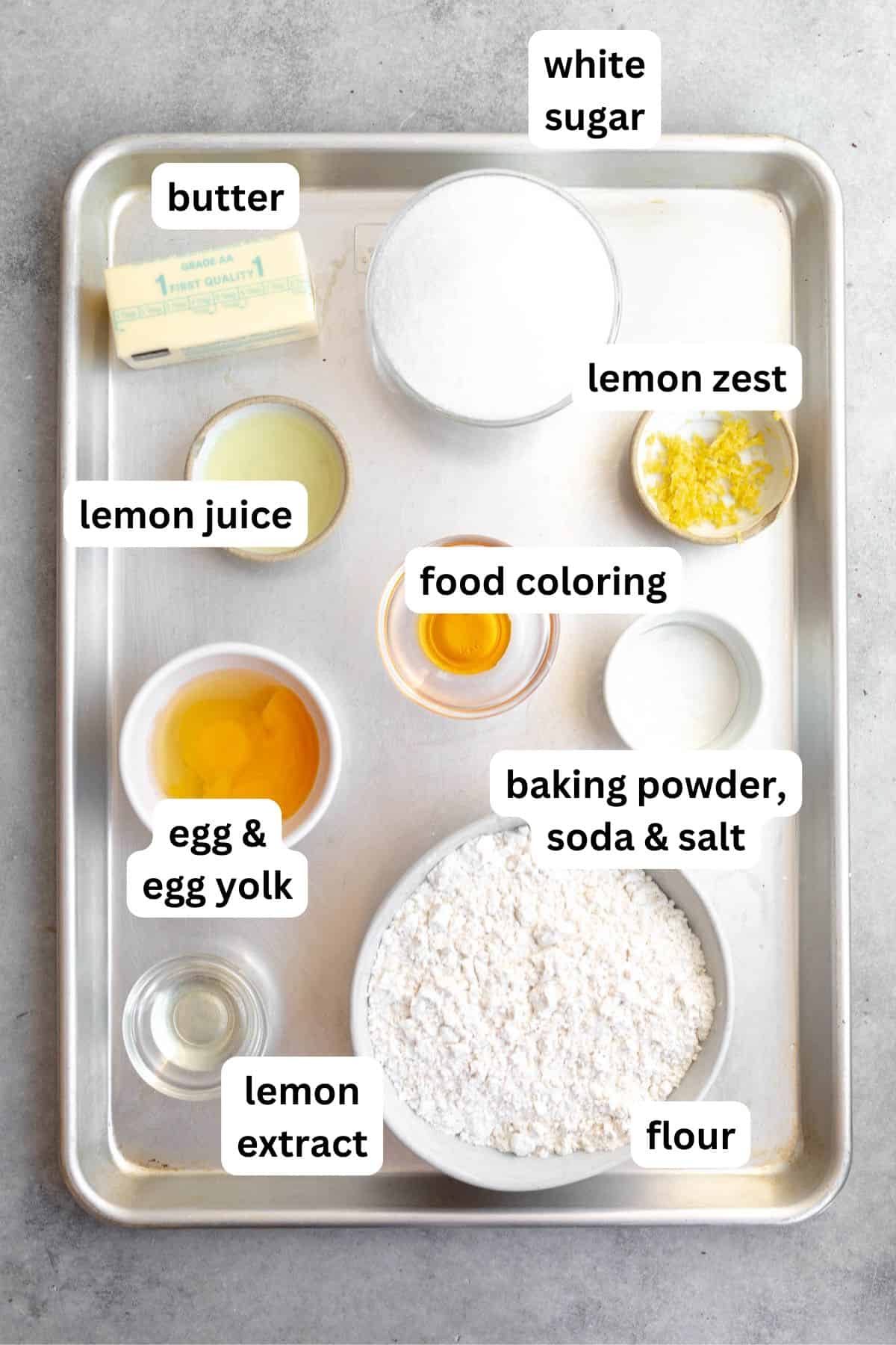 ingredients in bowls with labels