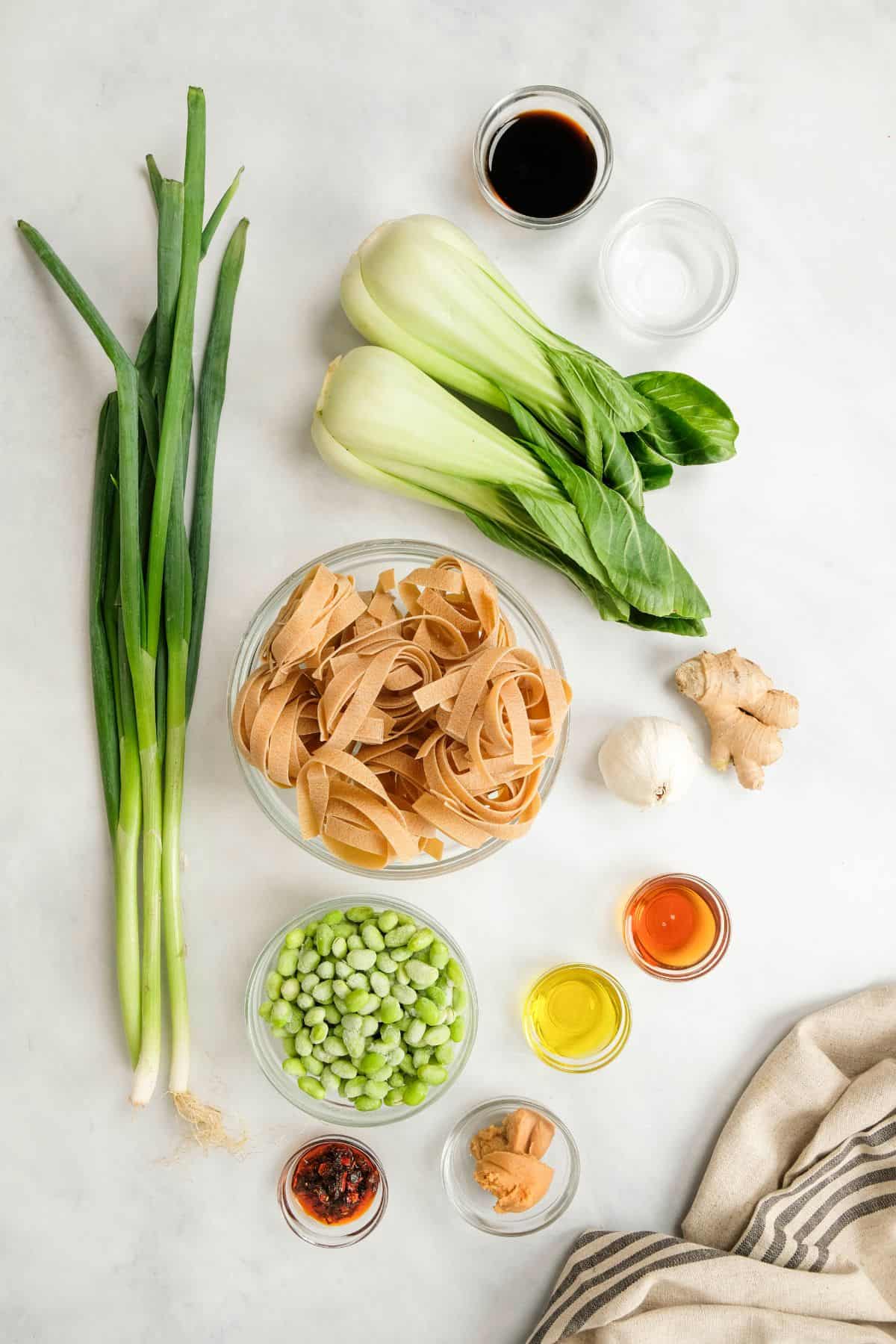 ingredients in bowls