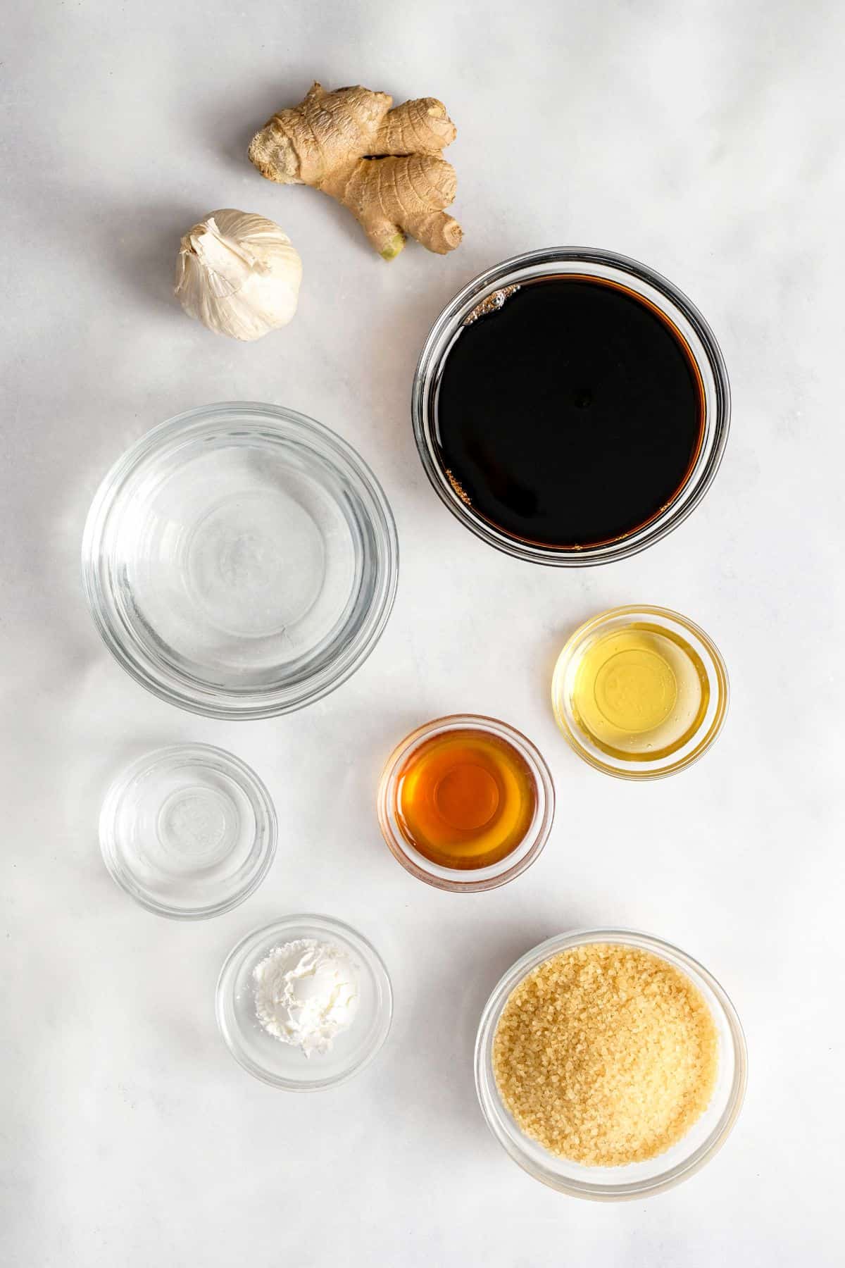ingredients in bowls
