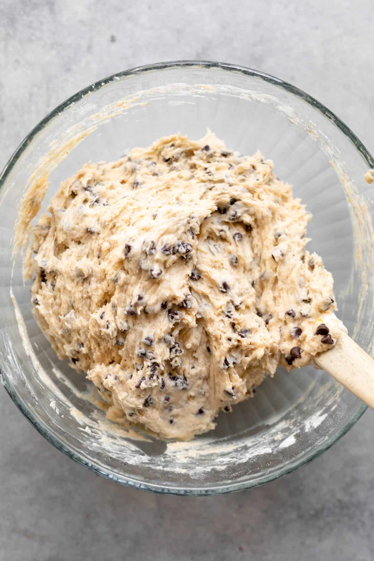 batter in a glass bowl