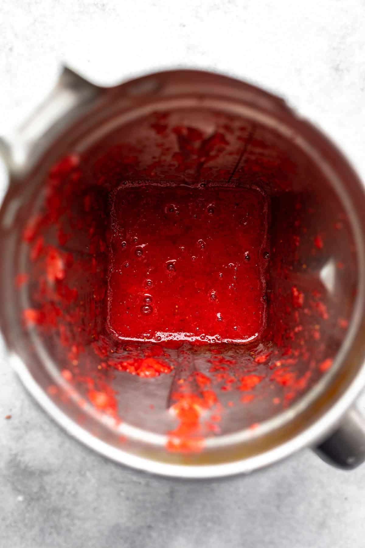 berries in a blender