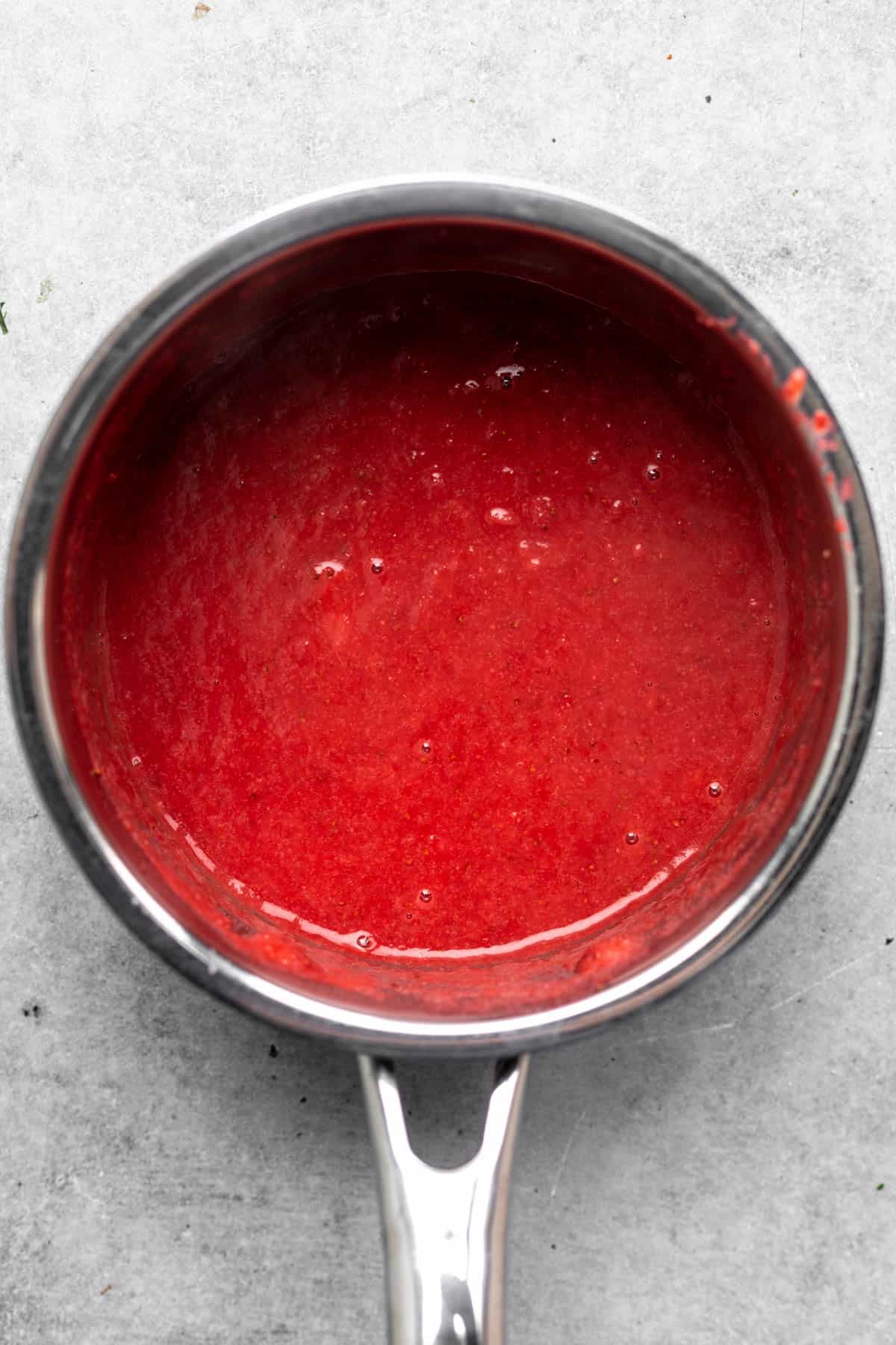 sauce simmering in a pot