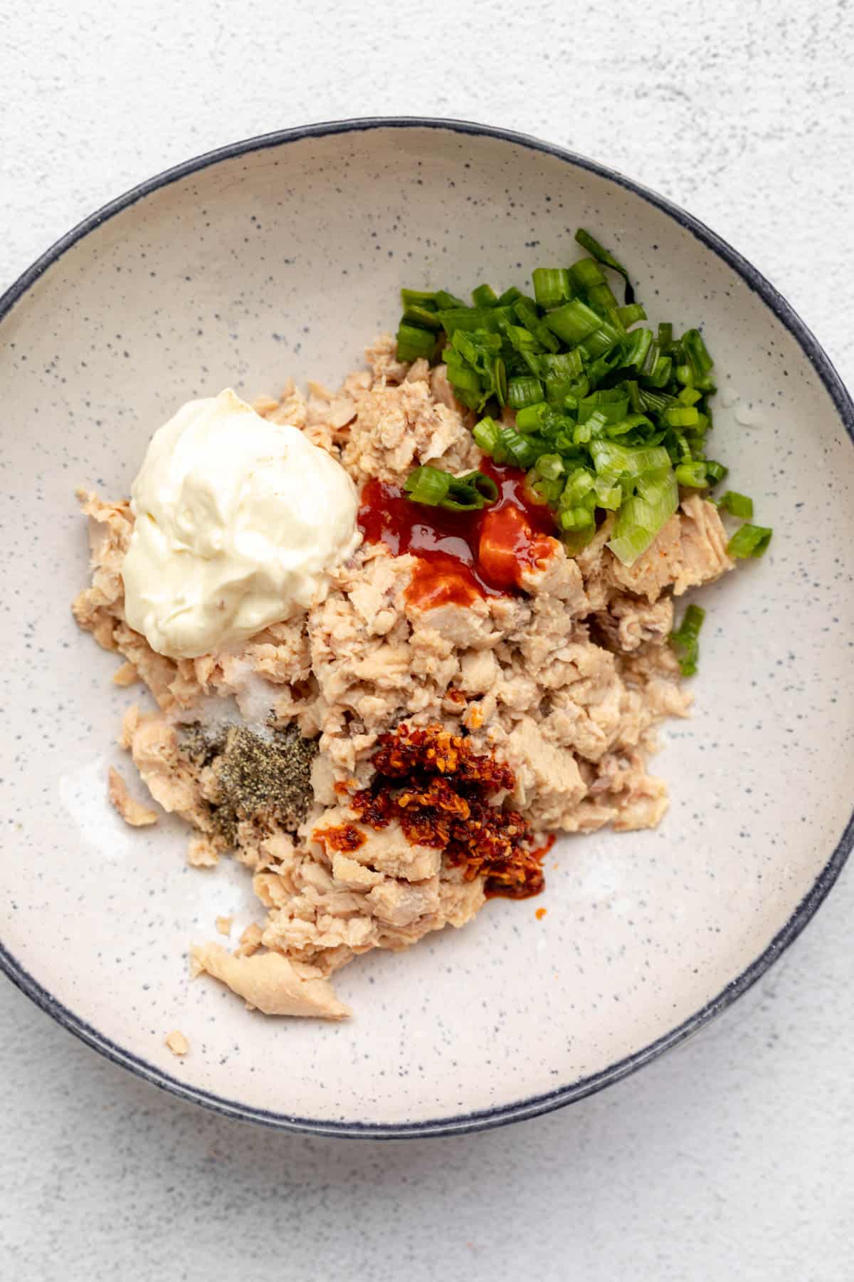 ingredients in a bowl before mixing