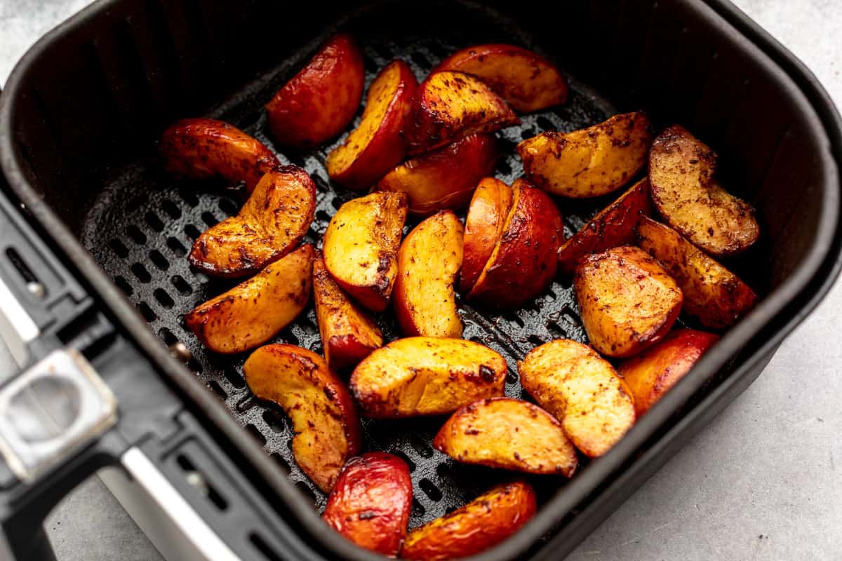 fruit in the air fryer after cooking