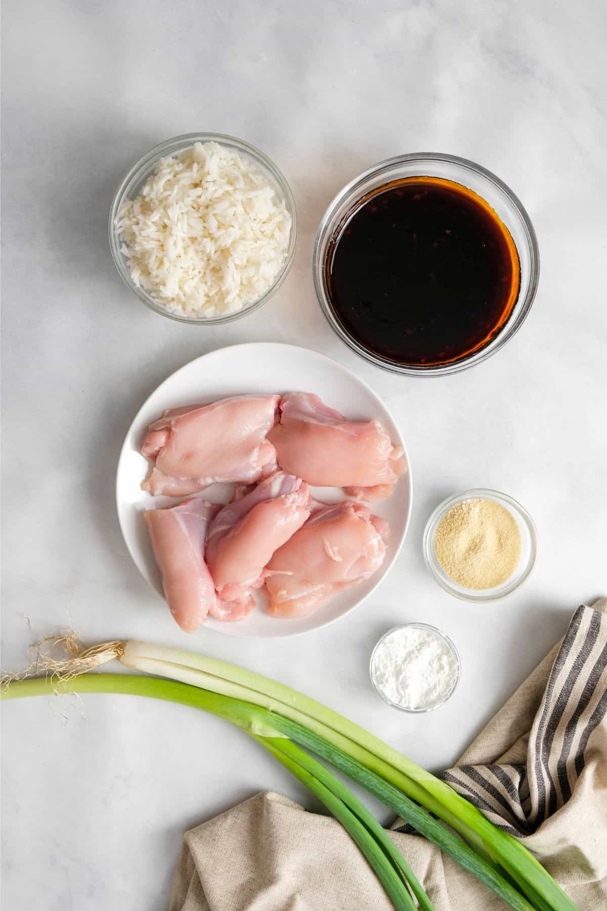ingredients in bowls