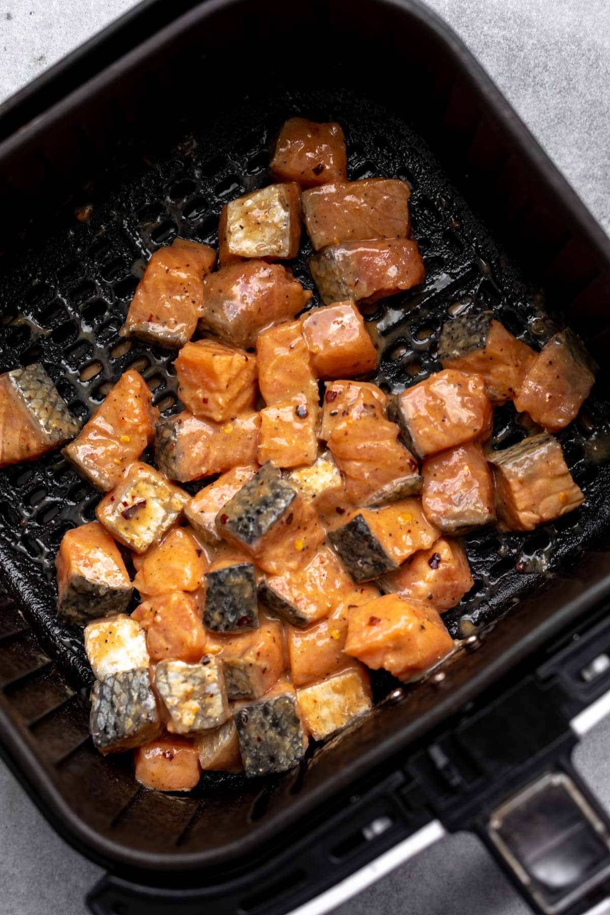 fish in the basket before cooking