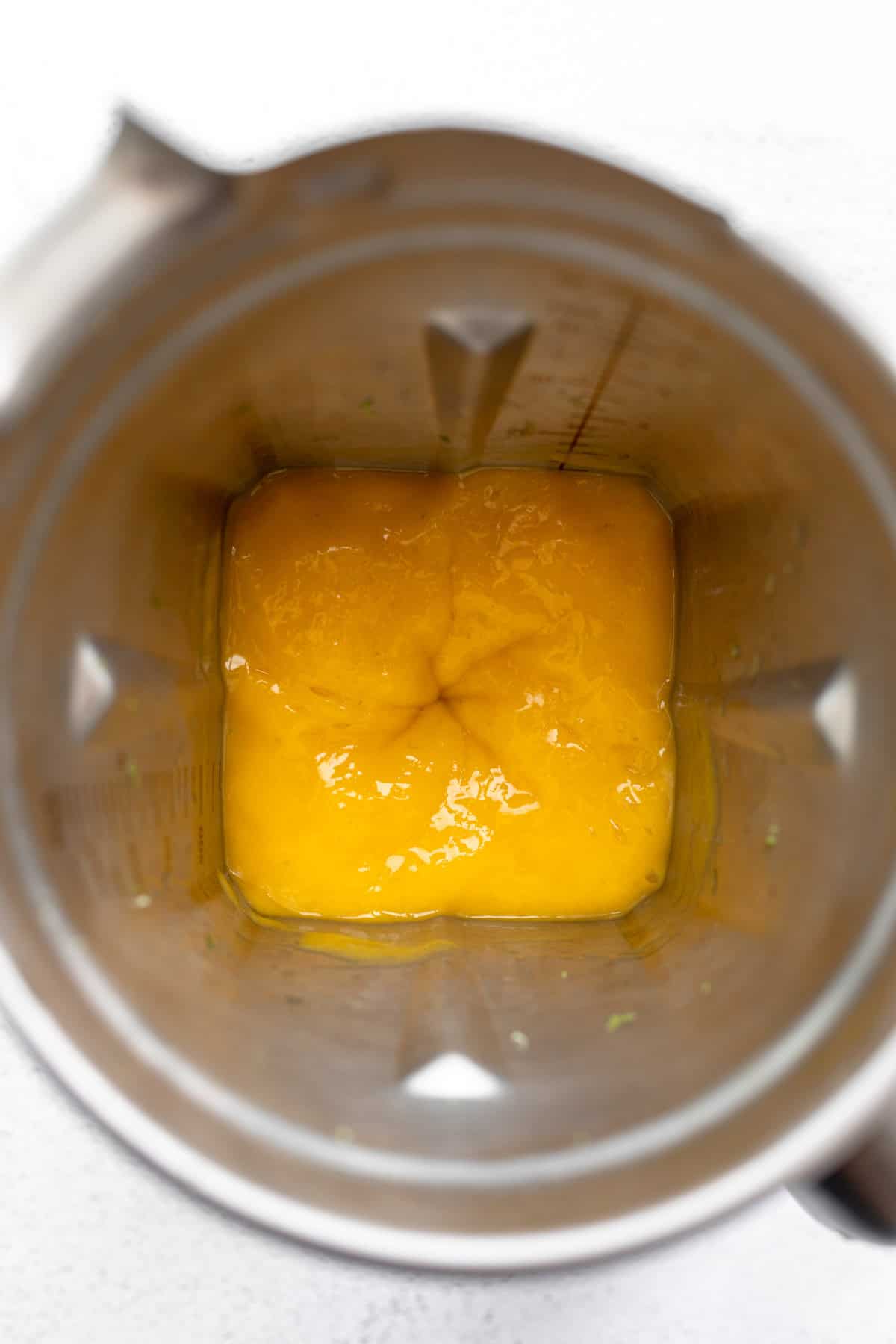 fruit puree in a blender
