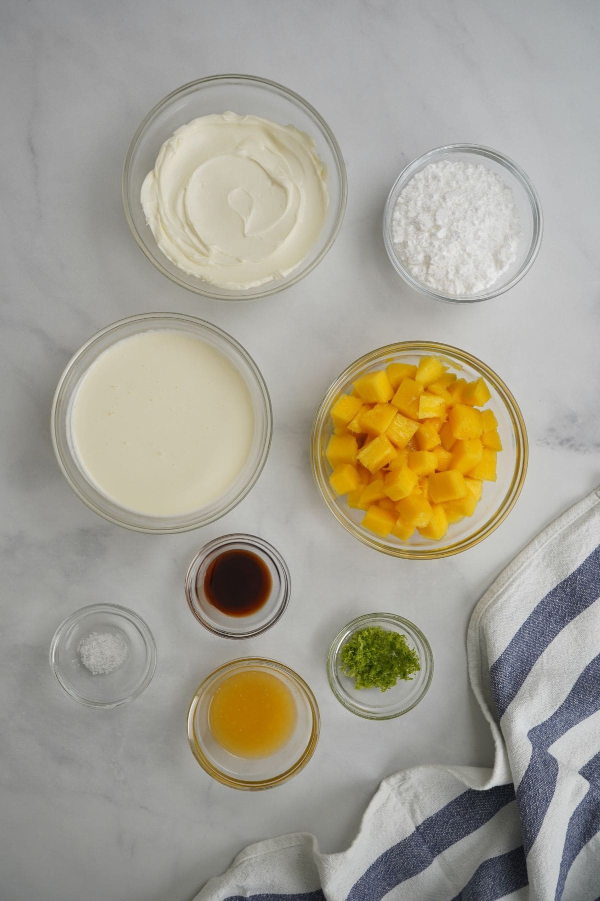 ingredients in bowls