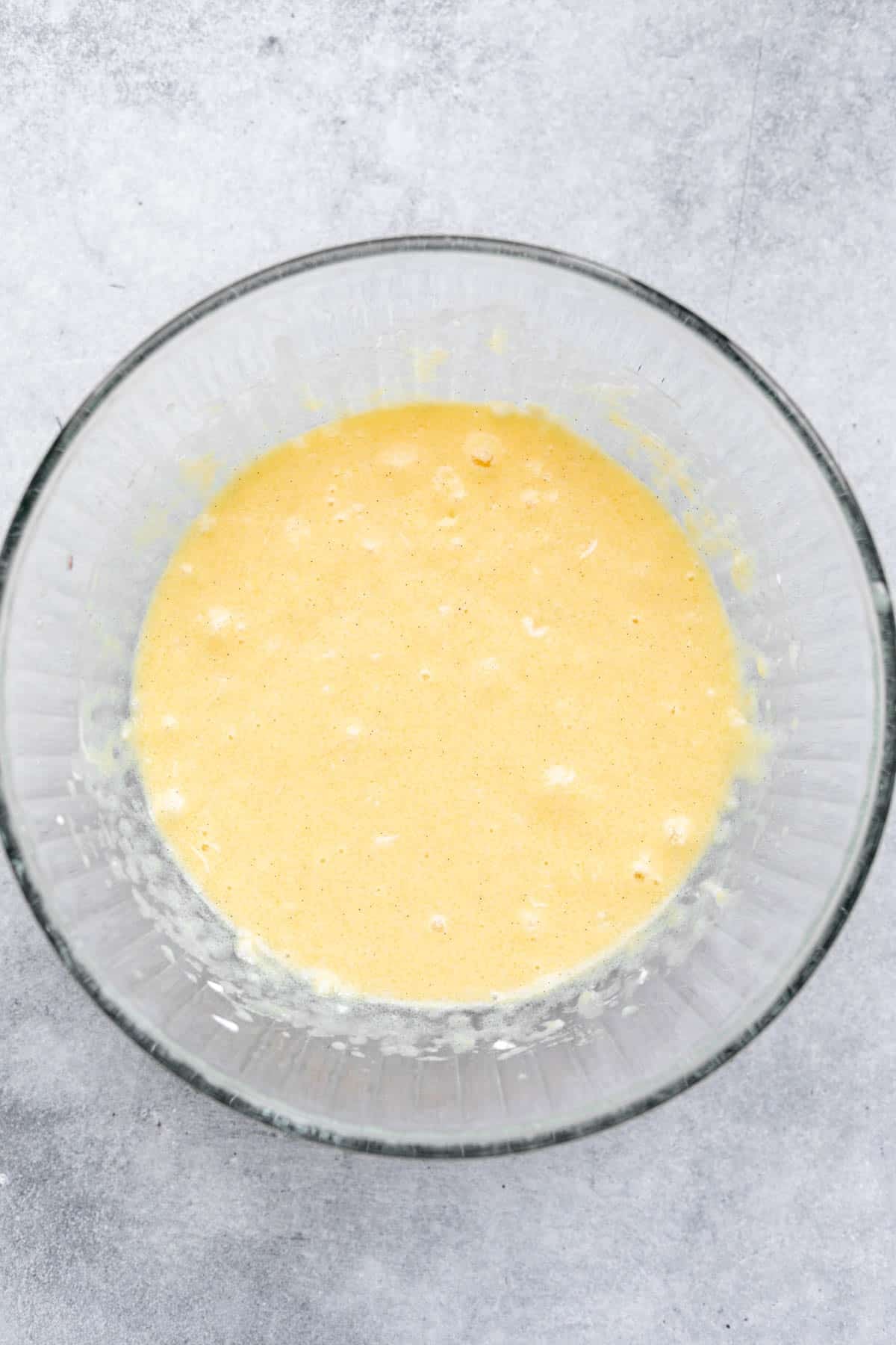 wet ingredients mixed up in a bowl