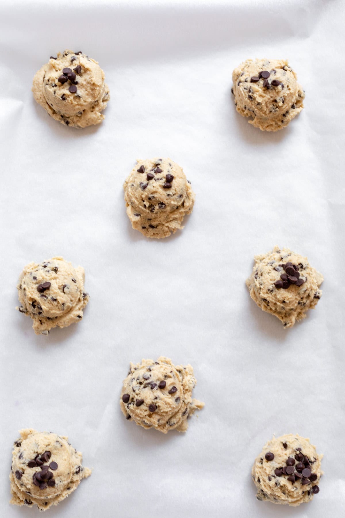 dough scooped into balls