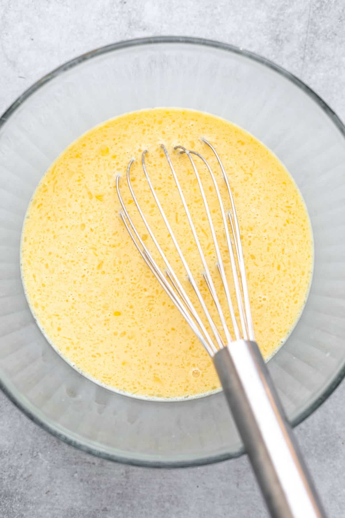 wet ingredients in a mixing bowl