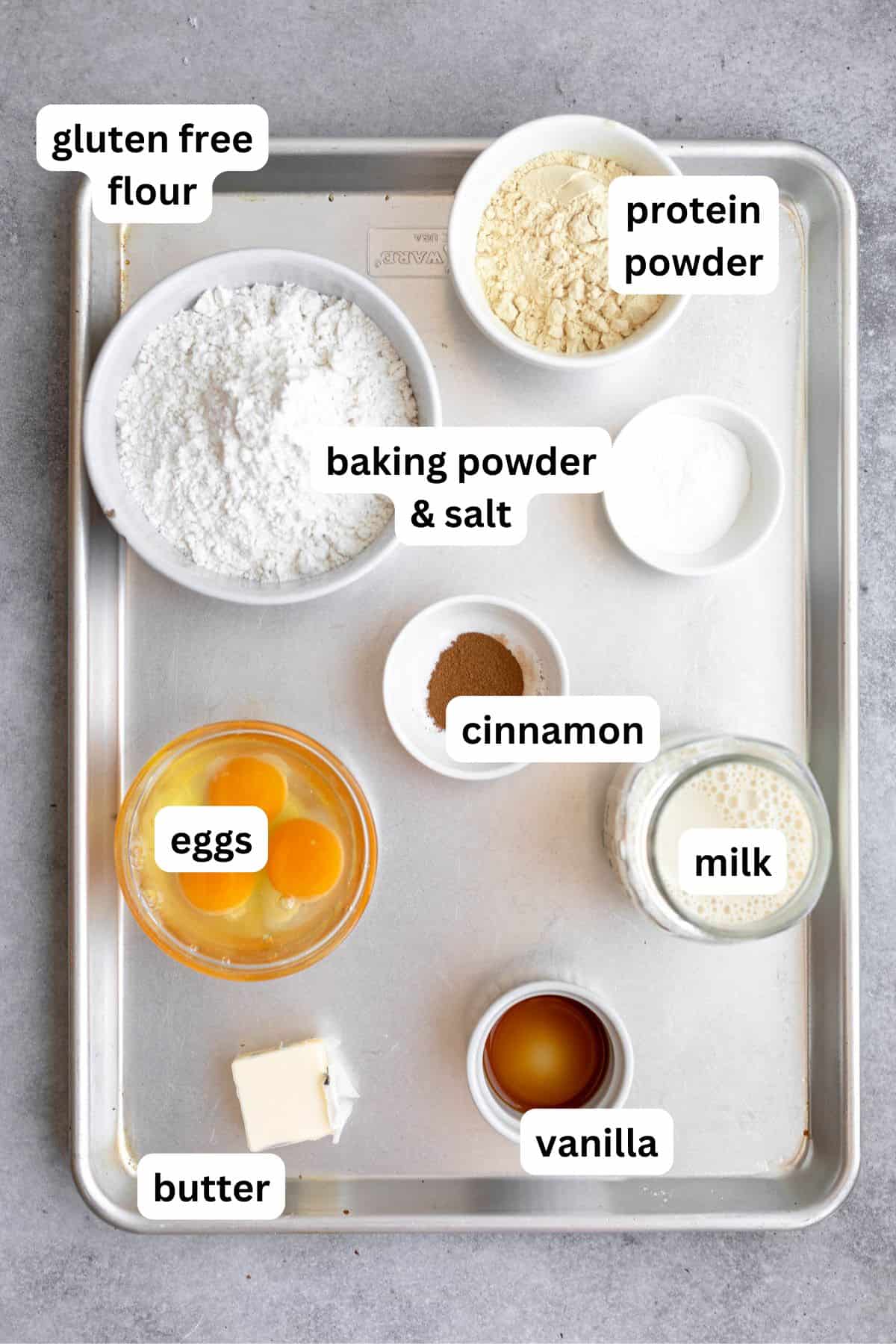 ingredients in bowls with labels