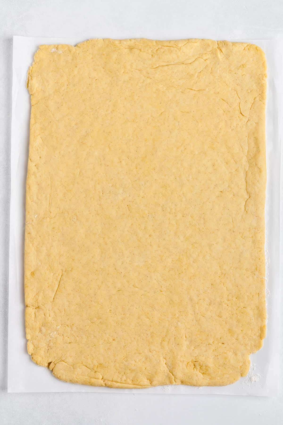 dough rolled out into a rectangle