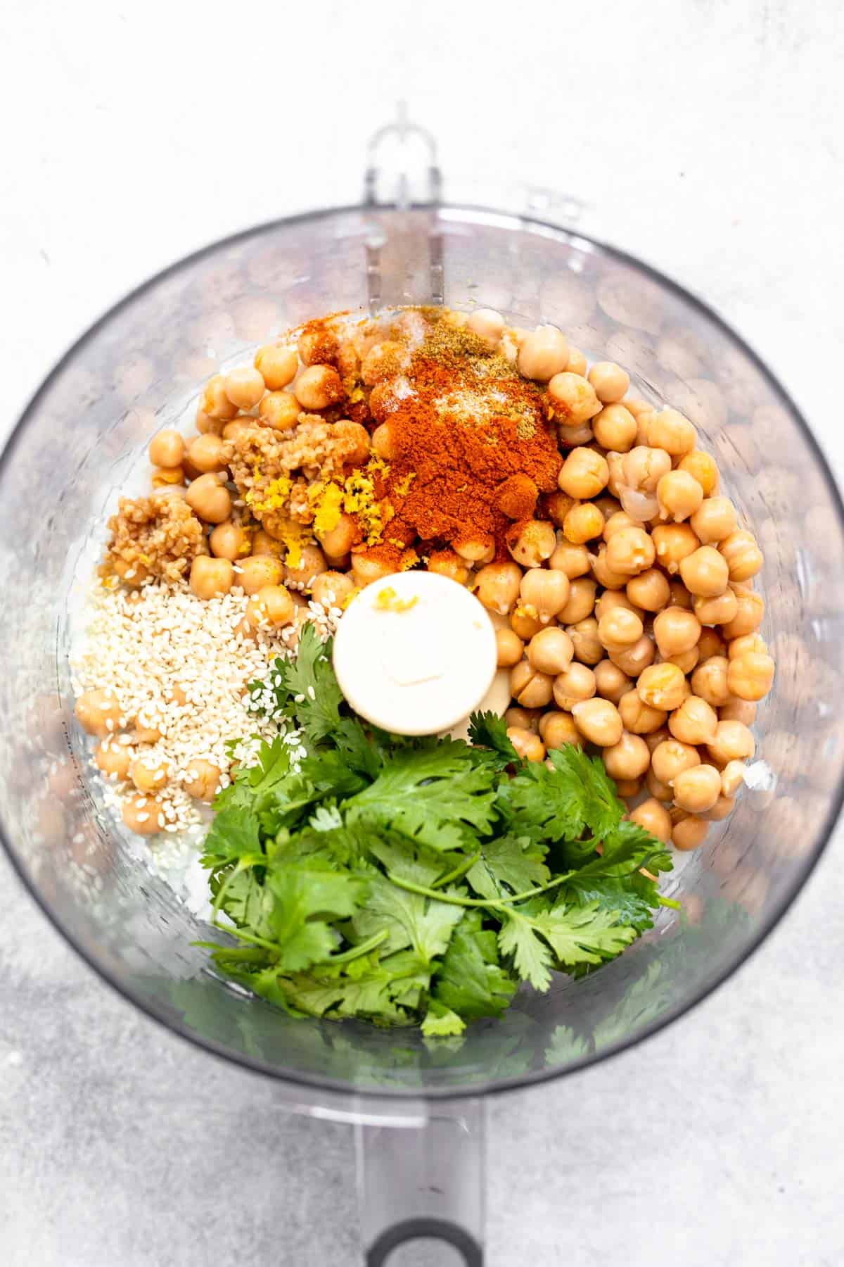 ingredients for the recipe in a food processor