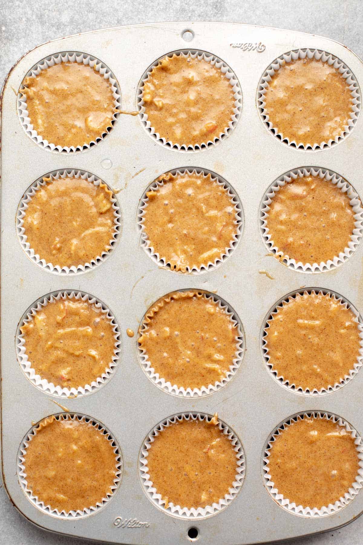 batter in the muffin tin 