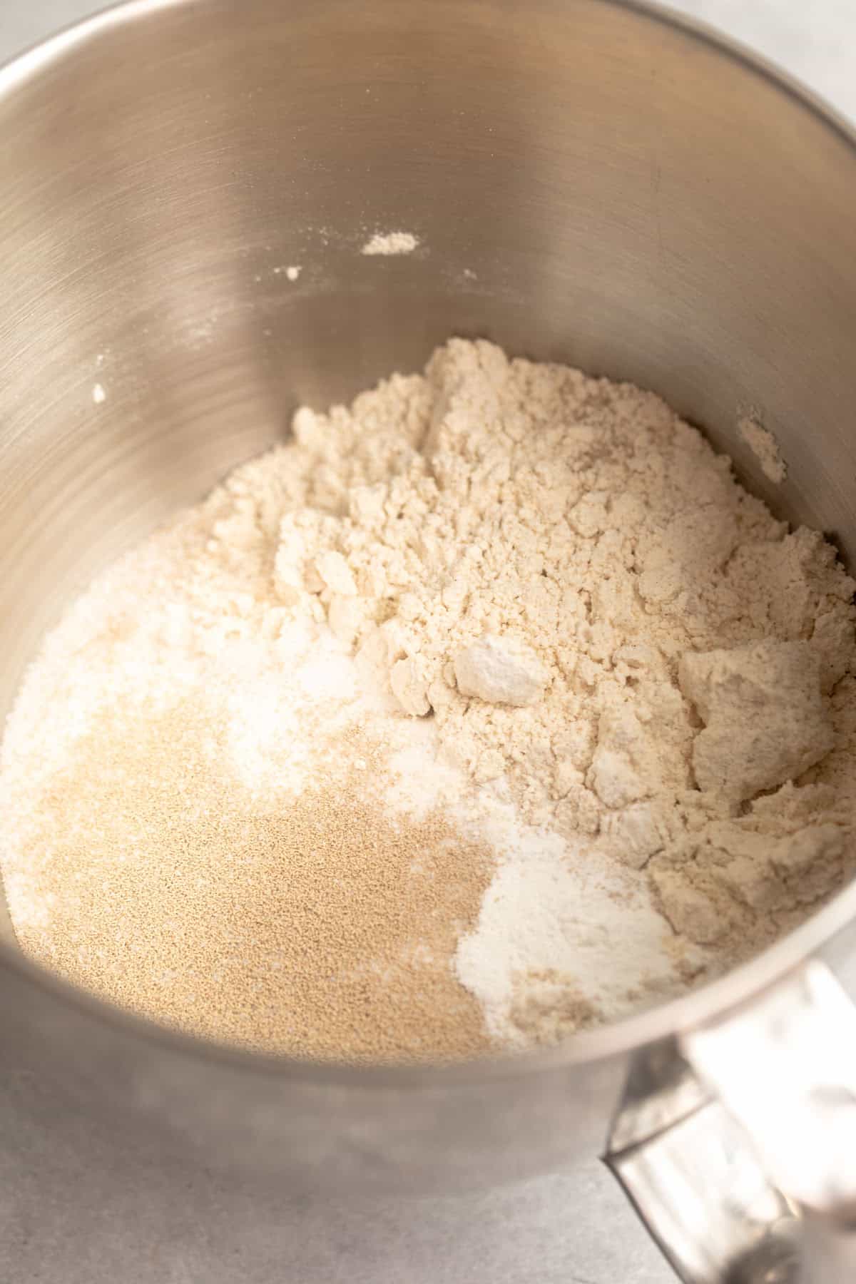 dry ingredients in a mixing bowl