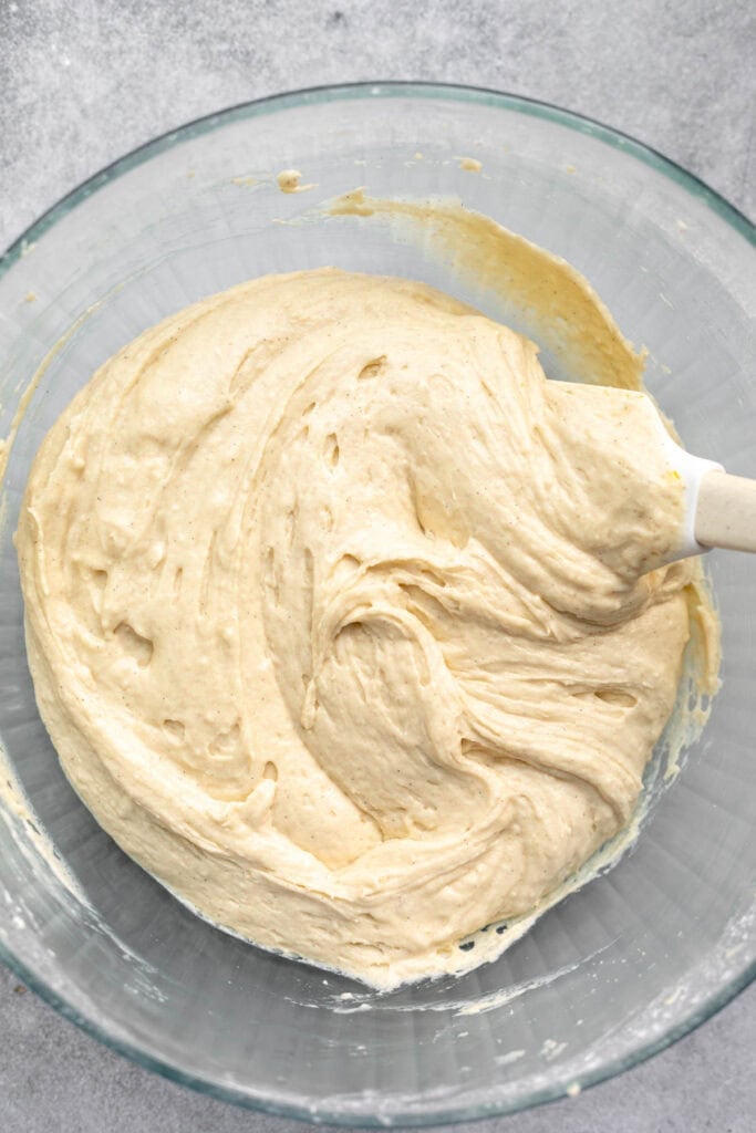 batter in a mixing bowl