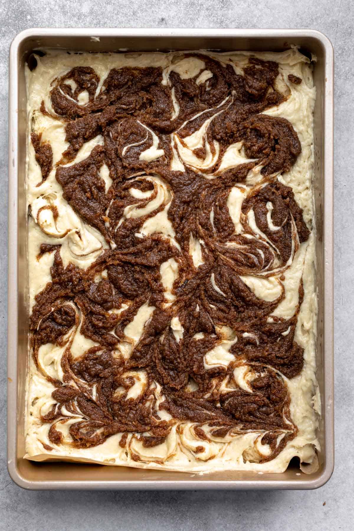 swirls of cinnamon sugar before baking