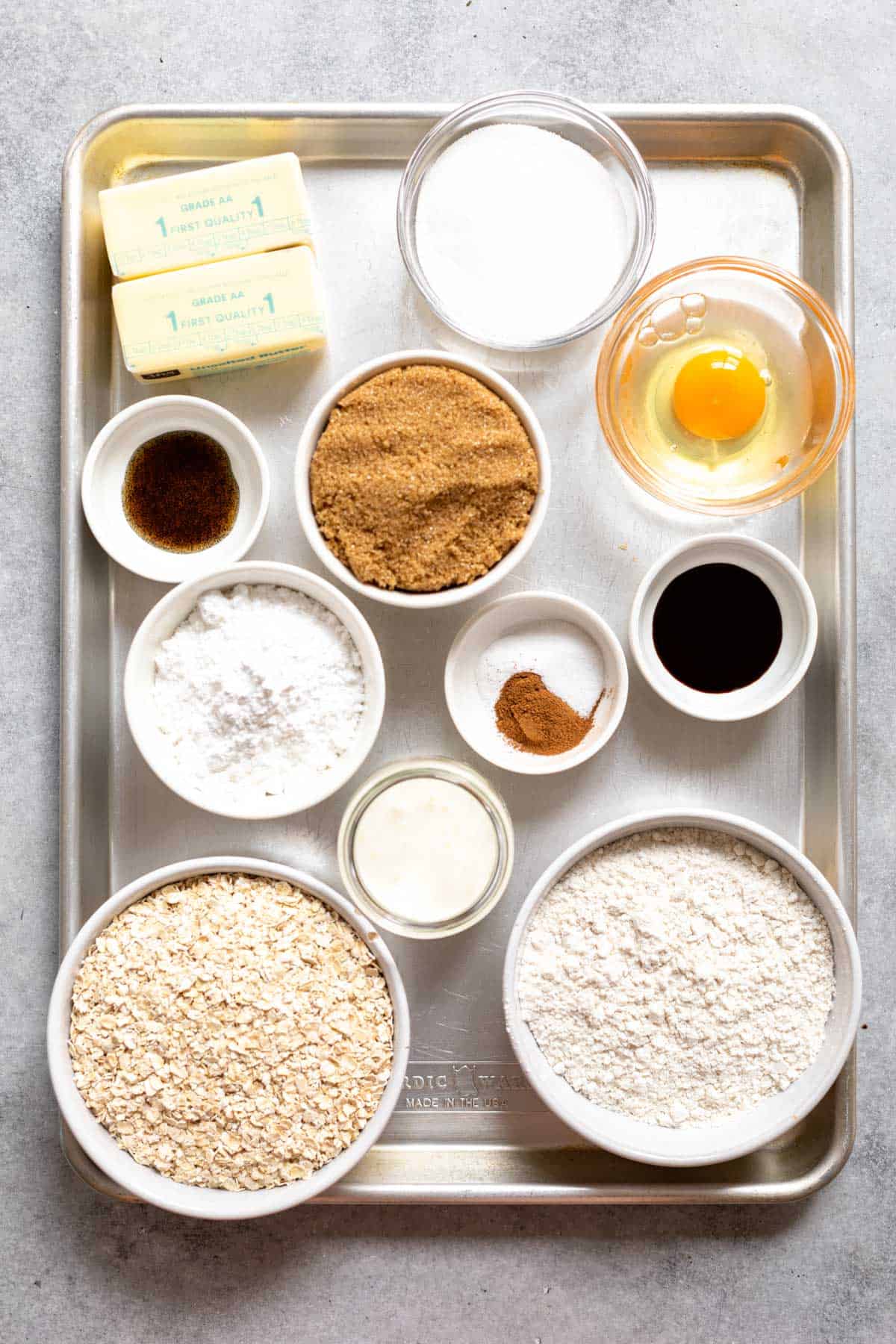 ingredients in bowls