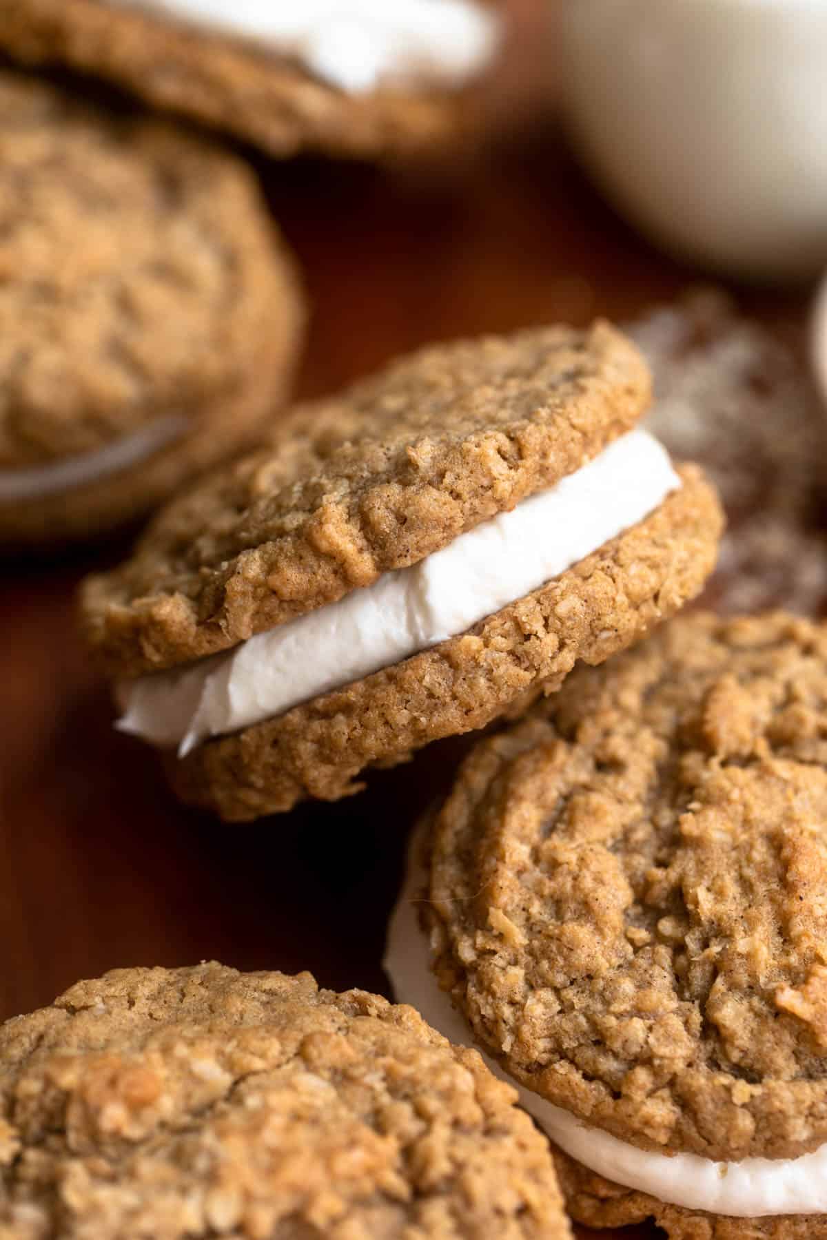 gluten free oatmeal cream pies on the side to show filling
