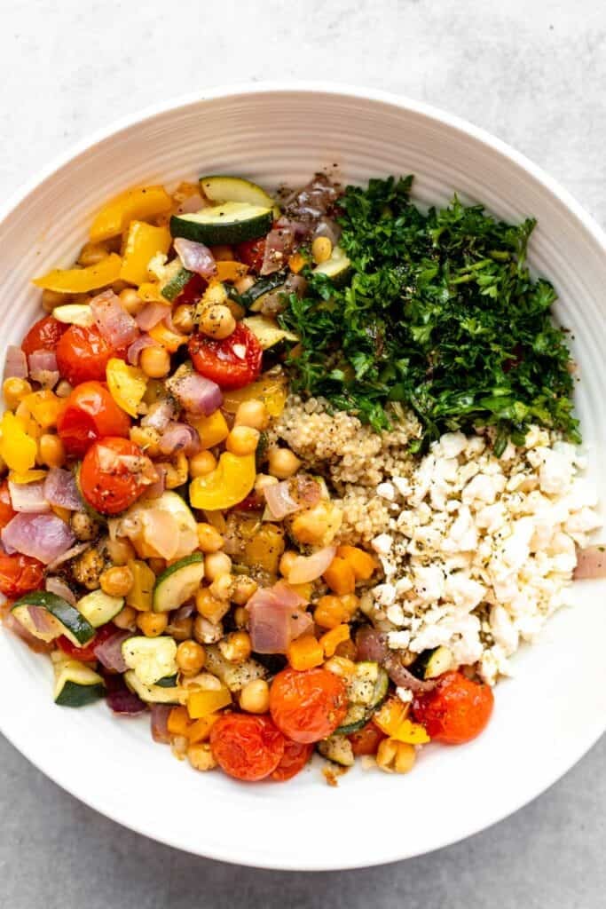ingredients in a bowl before mixing