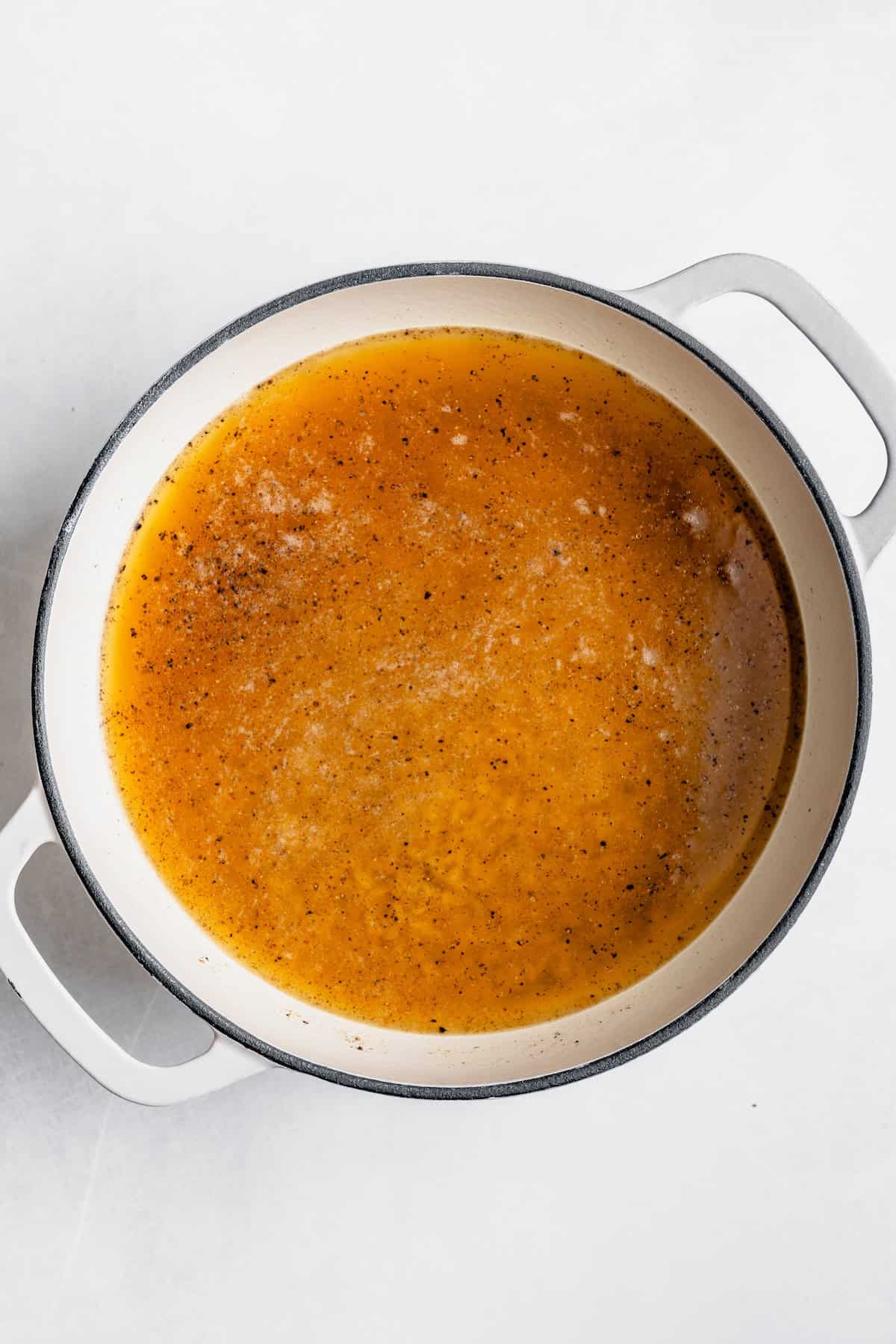 broth simmering in a pot