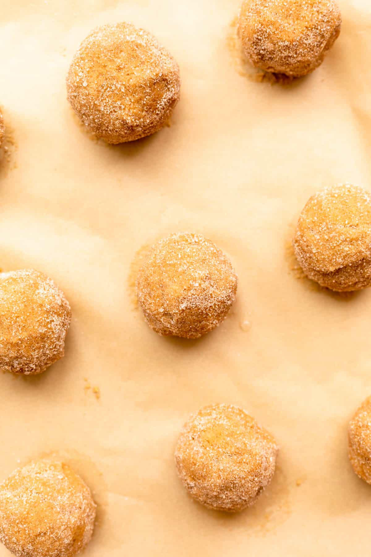dough scooped into balls