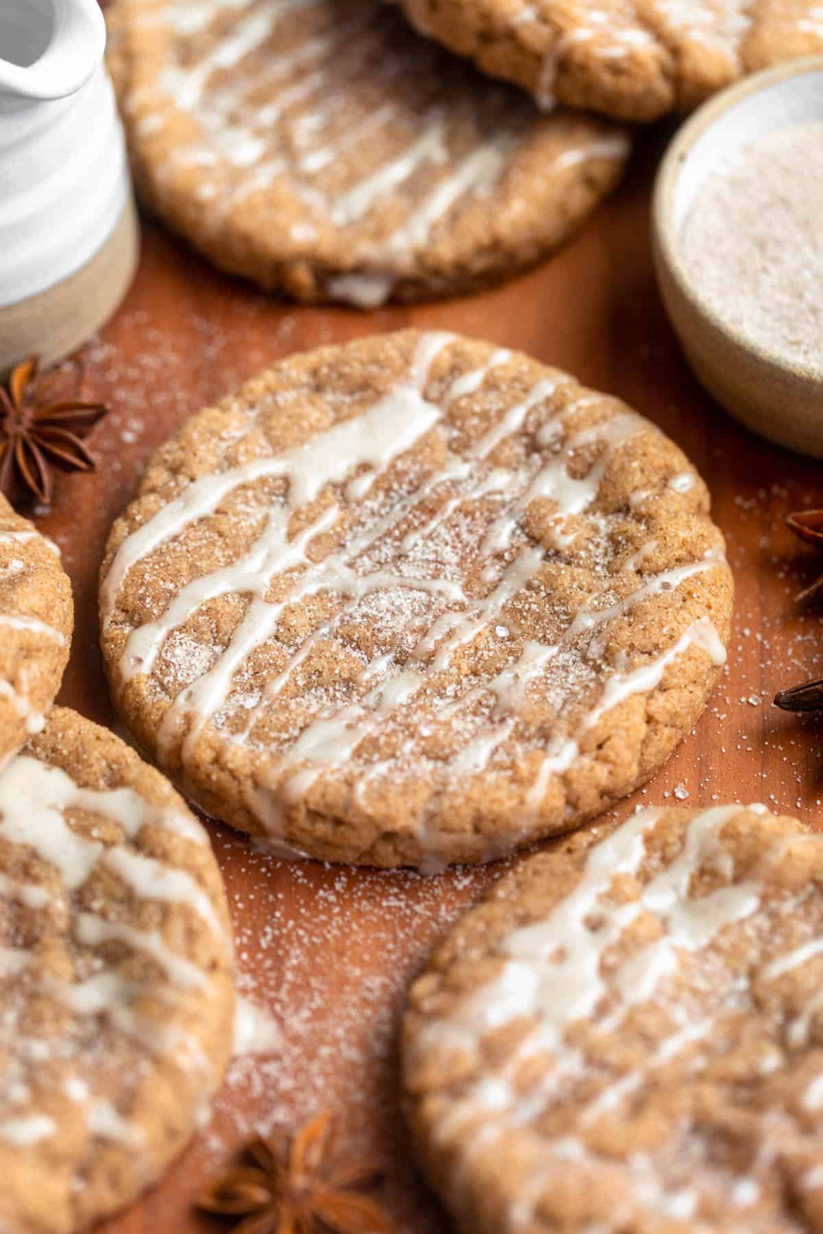 gluten free apple cider cookies with maple glaze on top