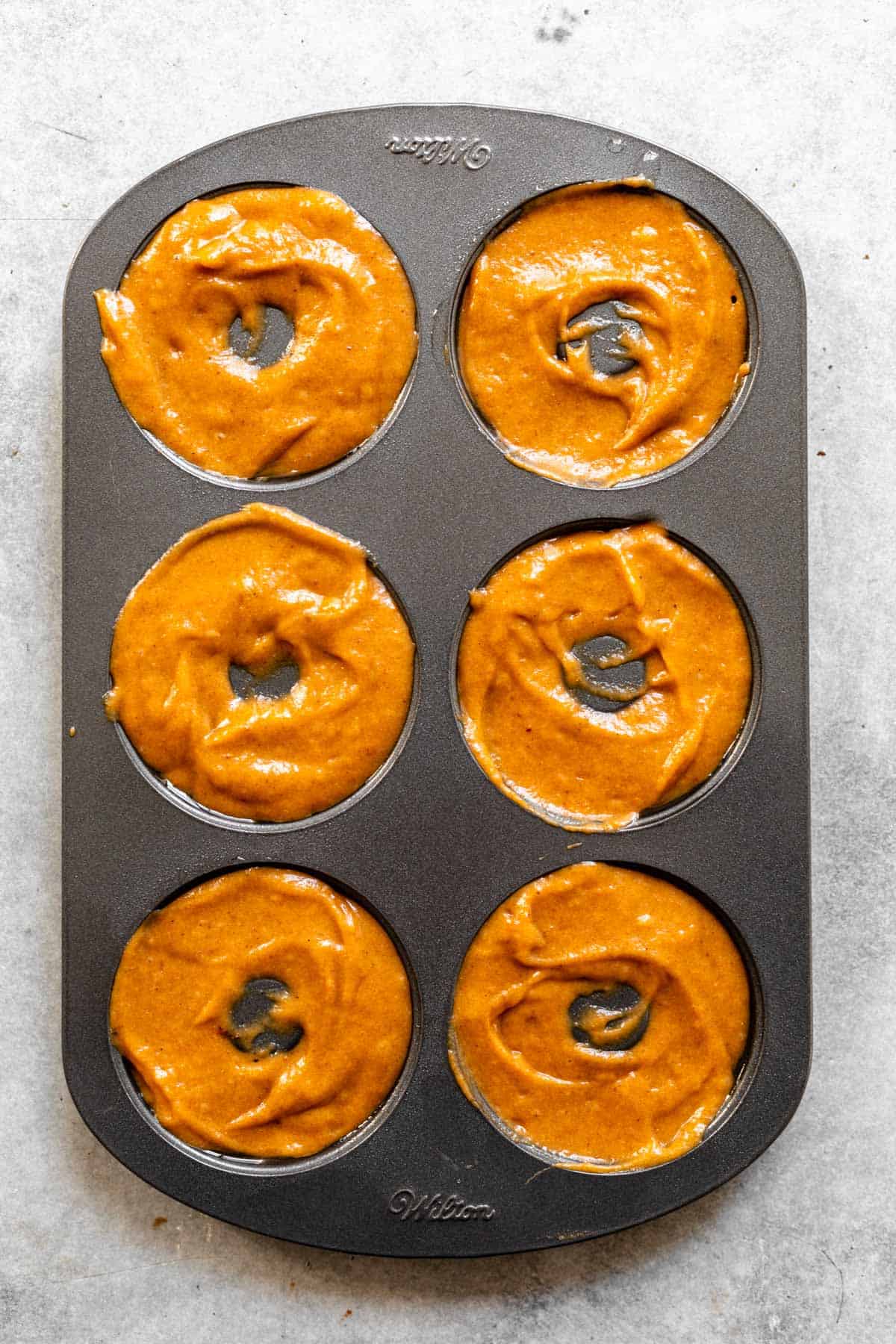 batter in the pan before baking