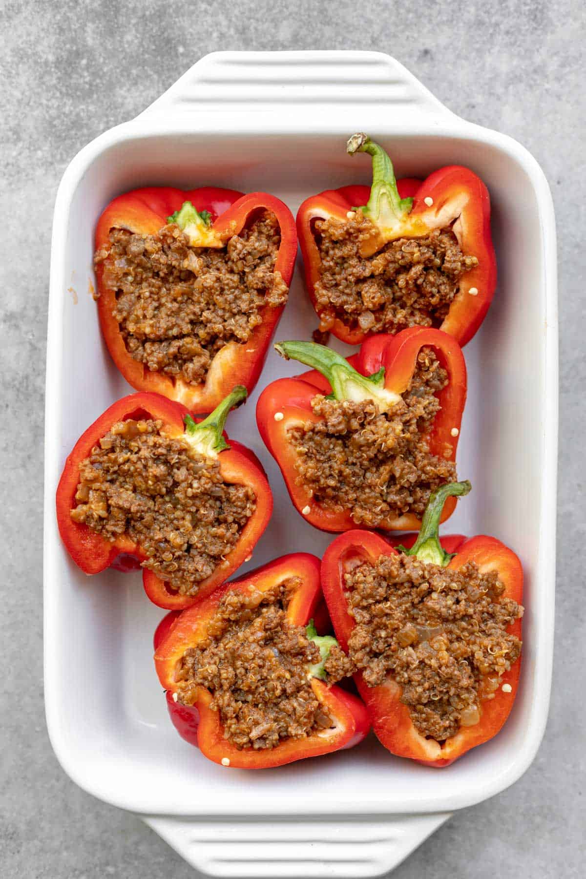 stuffed peppers before baking
