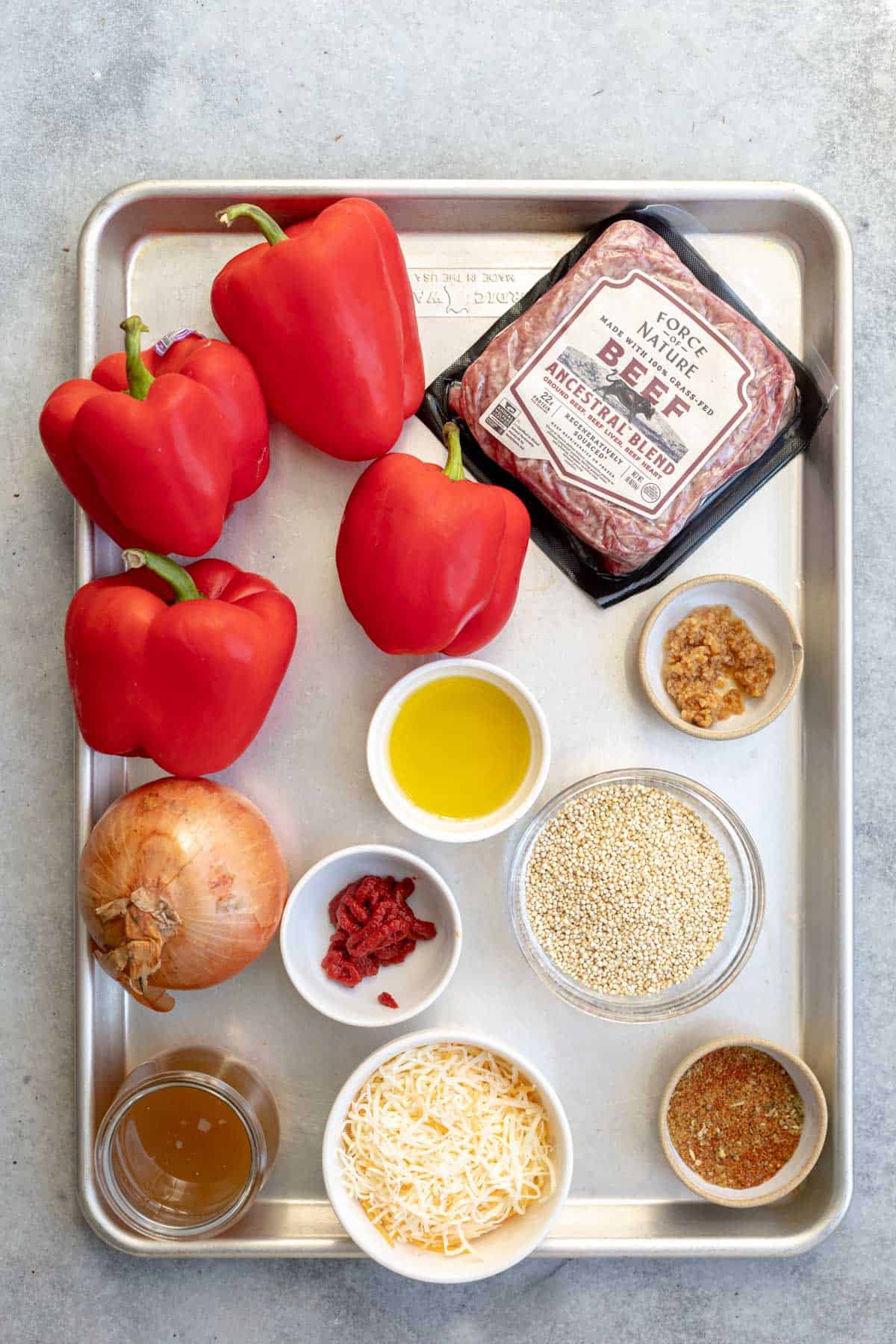 ingredients in bowls