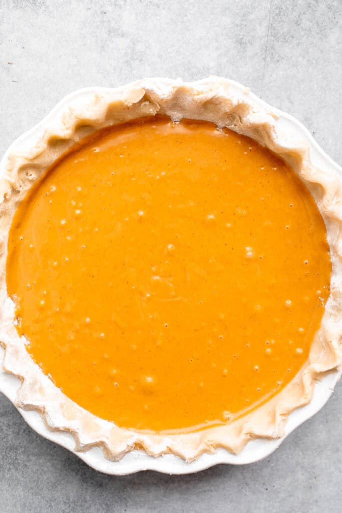 prepared pie before baking