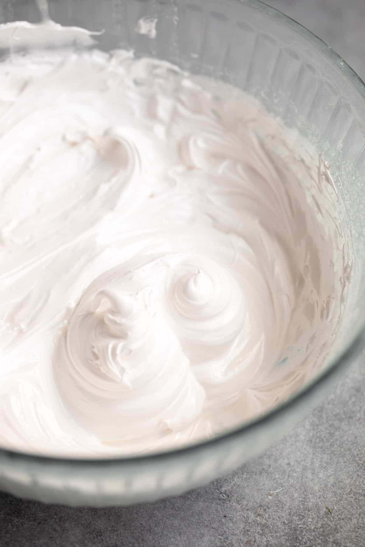 whipped marshmallow meringue in a bowl