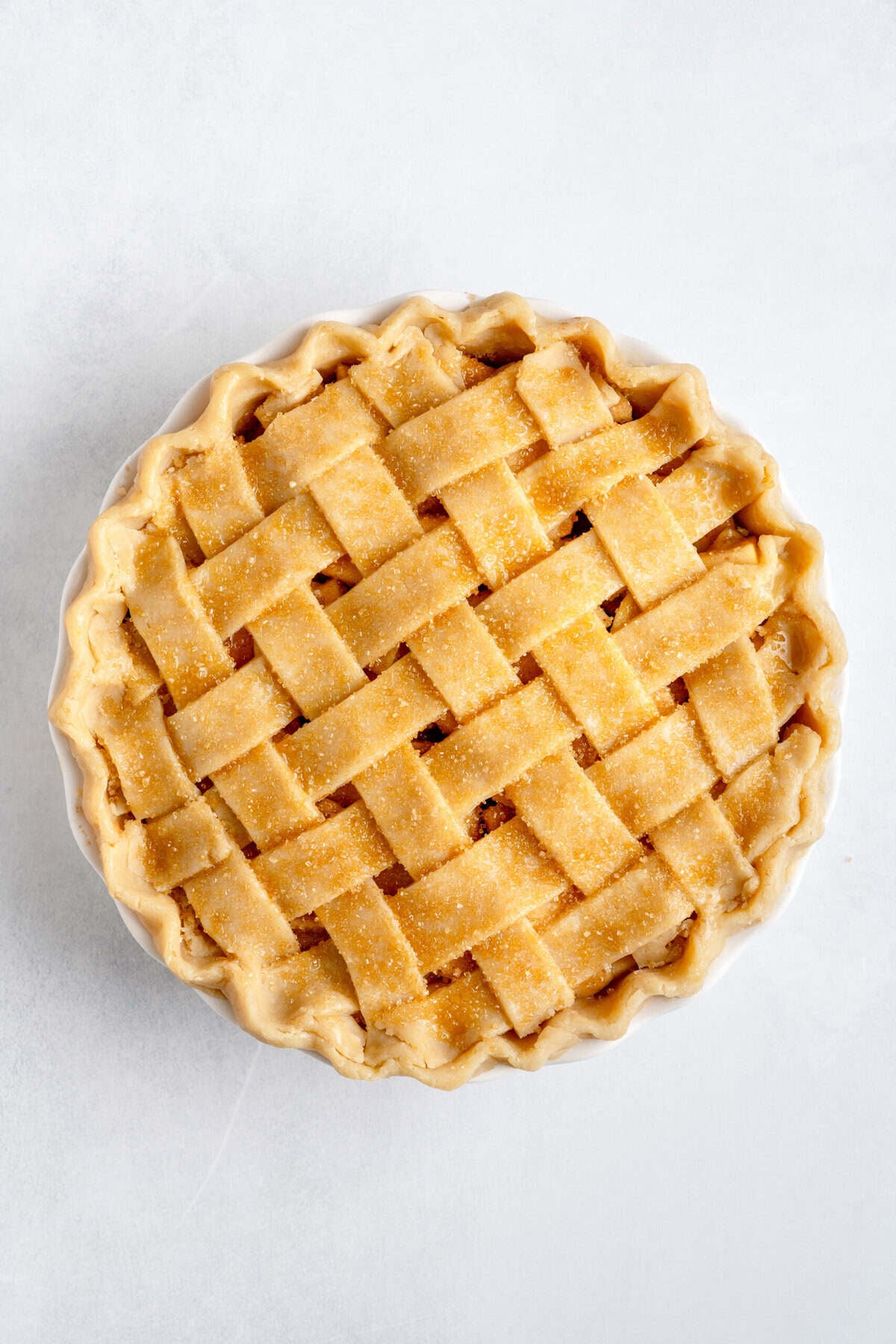 final crust in a pie dish before baking