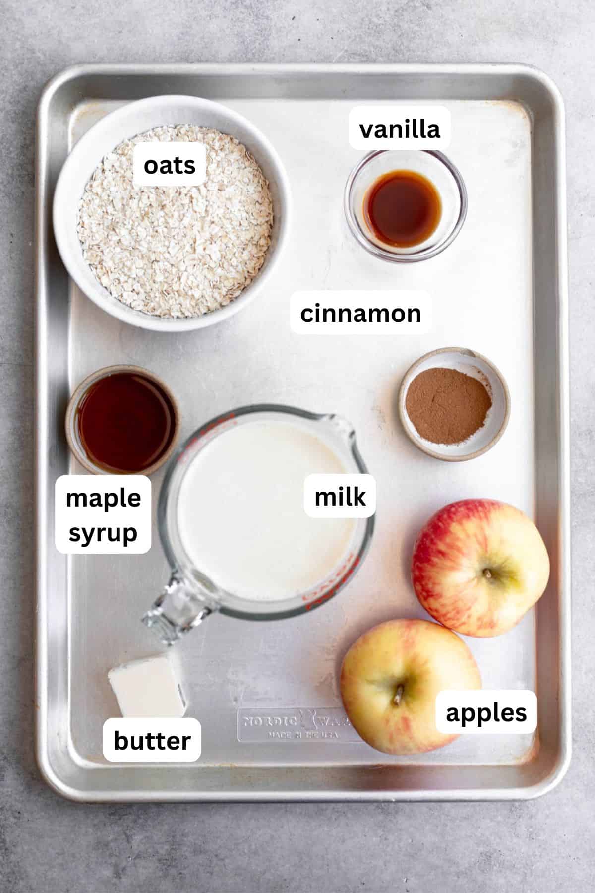 ingredients in bowls with labels