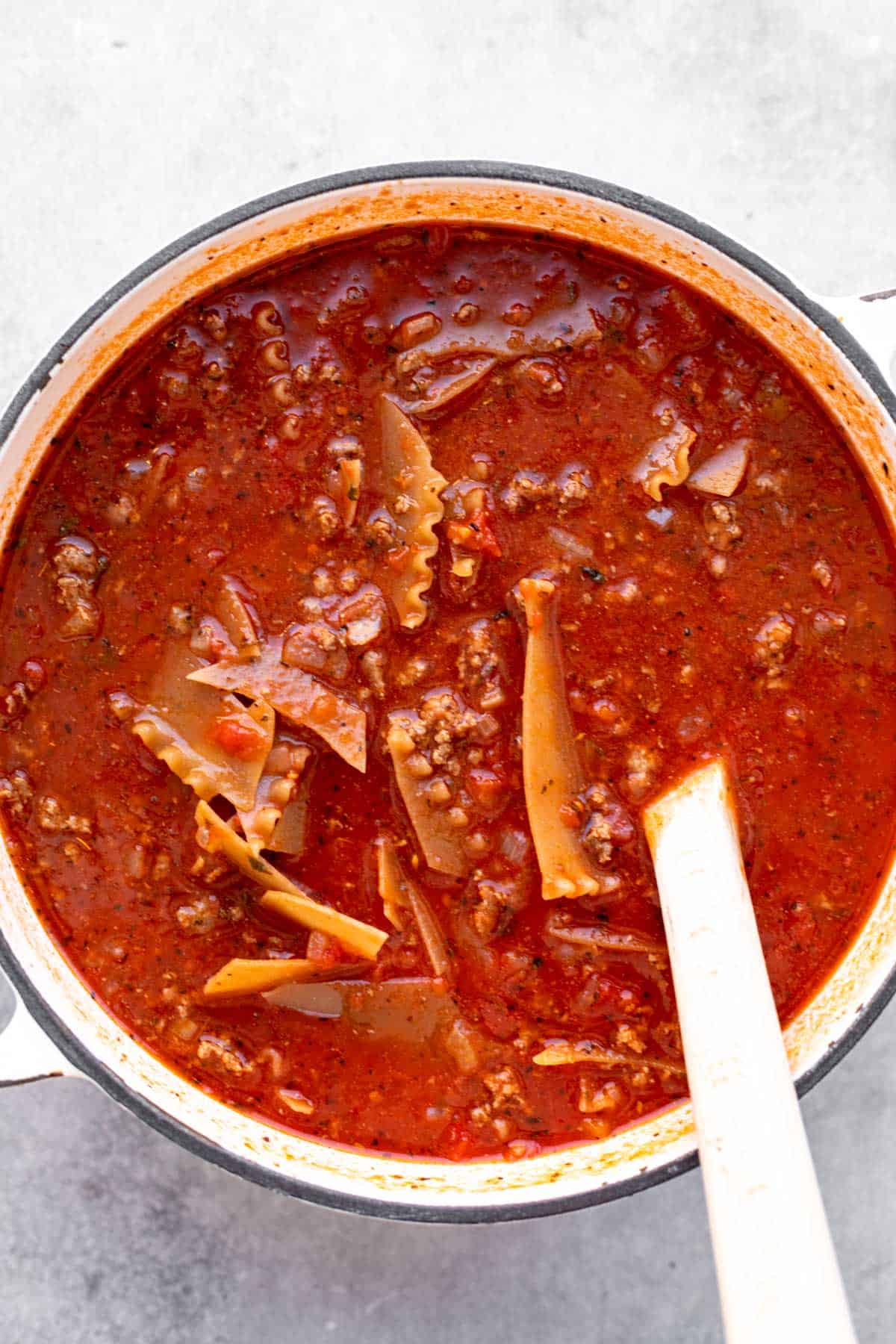 ingredients in a pot simmering