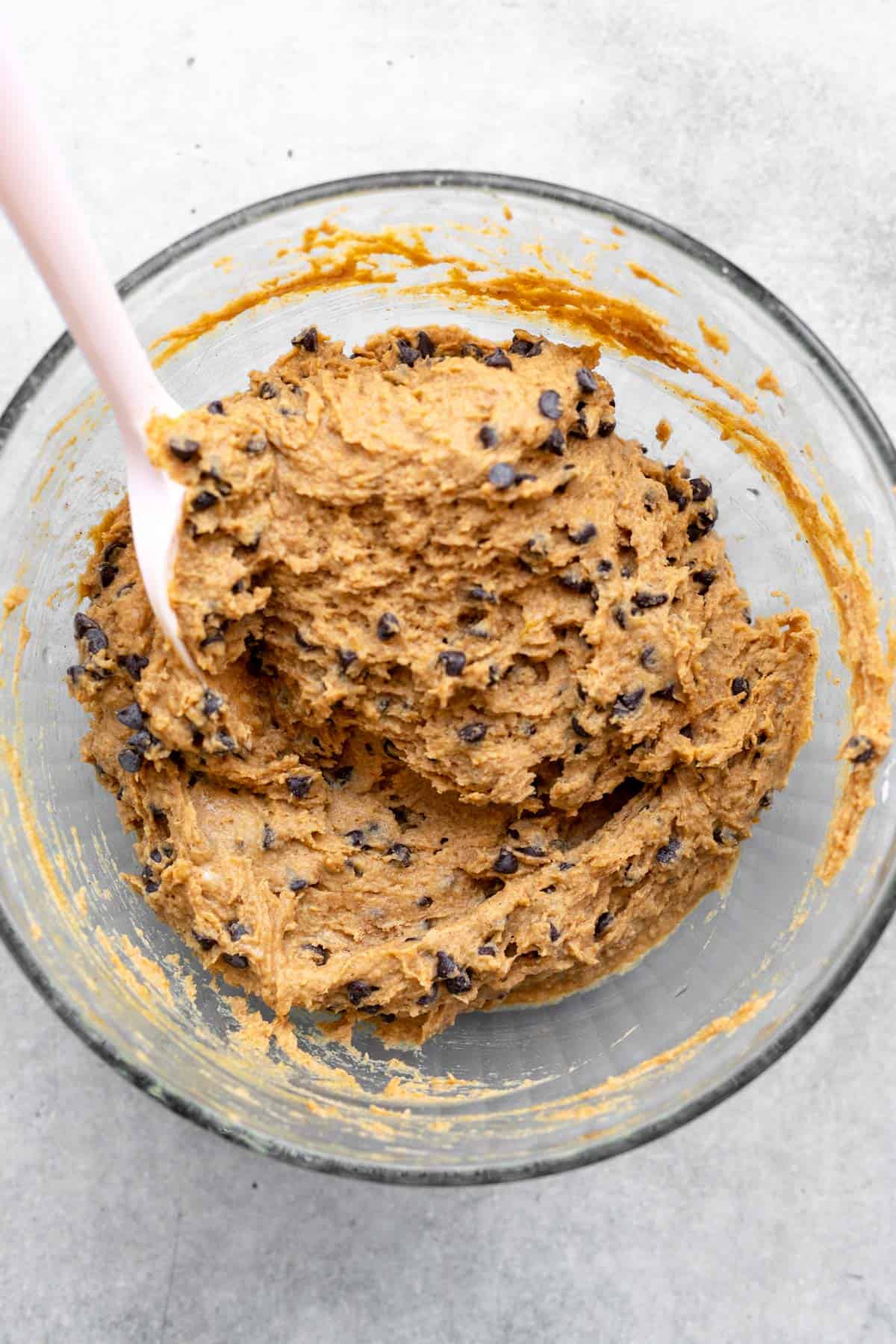 batter in a glass bowl before resting