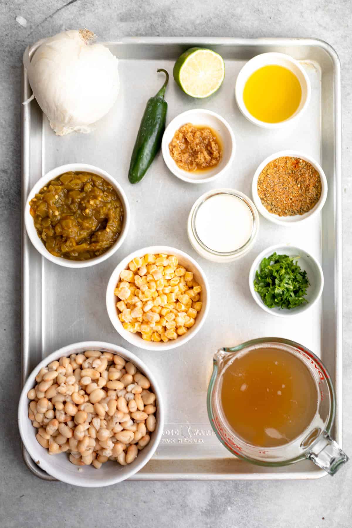 ingredients in bowls with labels