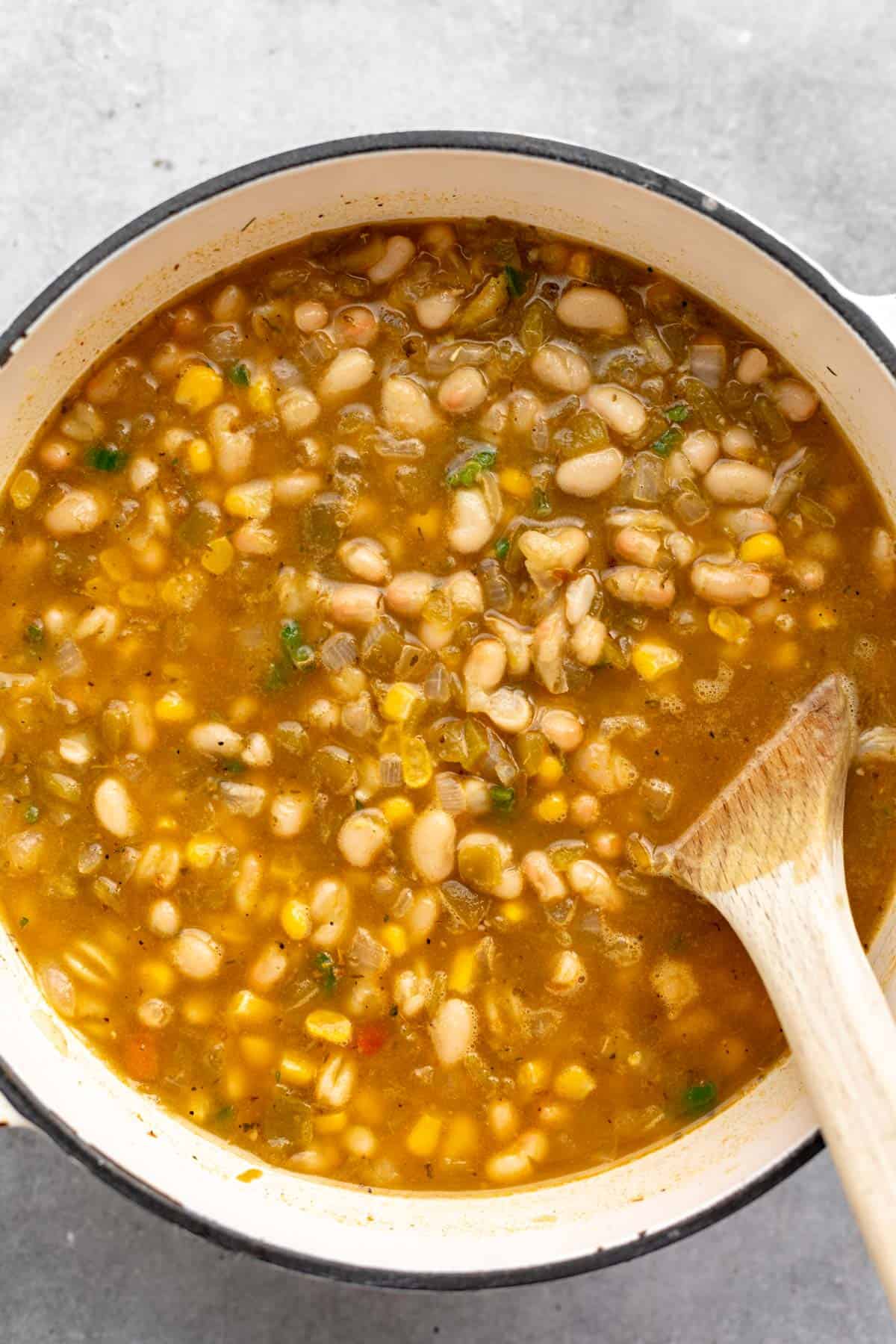 ingredients simmering in a pot